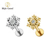 Titanium 16G Snowflake Flower Conch Helix Tragus Cartilage Stud Earring Monroe Labret Lip Piercing - Image 1