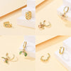 Silver Color Gold Pearl Bee Irregularity Star Moon Earrings For Women Jewelry Birthday Gifts - Image 4