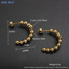 Mhs.sun Gold Plated Square Round Stainless Steel Hoop Earrings Cross Ball Beads Earring For Women Girls Wedding Jewelry - Image 9