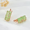 Fog Green Square Stone Drop Earrings For Women Rose Gold Color Daily Party Jewelry Accessories - Image 2