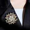 Snowflake Pearl Crystal Brooch Large Snowflake Flower Brooch Pins Women's Jewelry - Image 3