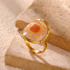 Heart Oval Eternity Flower Ring for Women Stainless Steel Gold Color Open Rings Summer Dopamine Jewelry - Image 12