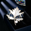 Colored Zircon Maple Leaf Shell Brooches Atmospheric Elegance Freshwater Pearl Leaf Pin Woman's Broche Accessories - Image 1