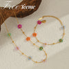 Colorful Artificial Crystal Jewelry Set with Flower Heart and Sun Motifs - Image 1