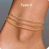 Gold Plated Ankle Bracelets for Women, Stainless Steel Cuban Link Chain Layered Anklet Set for Teen Girls Jewelry - Image 8
