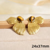 Maillard Series Stainless Steel Earring Tiger Eye Stone No Fade Earrings Sun Oval Butterfly Fan-Shaped Jewelry - Image 21