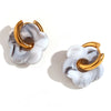 Resin Flower Accessories Hoop Earrings Y2K Women's Earrings Gold Plated Colorful 316L Stainless Steel - Image 8