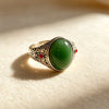 Silver Open Finger Ring Flower Leaf Design Green Golden Vintage Stackable For Women Girl Jewelry Gift - Image 39