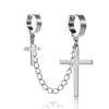 Punk One-peice Tassel Clip Earrings Cross Hoop Earrings for Women Teens Men Ear Cuffs Alloy Hip Hop Jewelry Earing Metal Chain - Image 11
