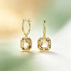 Rectangle Olive Green Zircon Hoop Chain Necklace Earrings Bracelet Ring Women Jewelry Set - Image 12