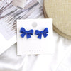 Vintage Wine Red Flocking Earrings Charm Geometric Bowknot Stud Earrings for Women Girls Unusual Jewelry Ear Accessories - Image 20