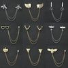 Man Suit Shirt Collar Tassel Chain Lapel Pin Brooch Dragon Badge Retro Pins Wedding Dress Party Dance Neckware Accessories Gifts - Image 1