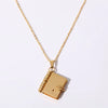 Stainless Steel Couple Book Pendant Necklace Titanium Steel Love Opening and Closing Book Women's Sweater Chain - Image 8