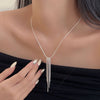 Silver Sparkling Long Choker Snake Bone Chain Tassel necklace For Women Simple Party Jewelry Gift - Image 1