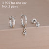 Three-Pair Square Cubic Zirconia Huggie Earring Set - Image 8