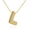 26 Letters Necklaces For Women Man Gold Color Alphabet Zircon Pendant Birthday Party Gift Jewelry - Image 17
