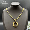 Gold Plating Classic Jewelry Set for Women Large Circle Earring Pendant Dubai Wedding Anniversary Accessories Gift - Image 5