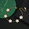 Botanical Plum Blossom Stainless Steel Five-Leaf Flower Adjustable Bracelet Simple For Woman Girls Wedding Party Jewelry Clover - Image 7