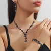 4-Piece Women's Flower Necklace with Earrings and Bracelet Set, Wedding Party Accessories - Image 9