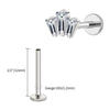 Titanium 16G Triple Baguette CZ Crown Monroe Labret Stud Cartilage Helix Conch Stud Earlobe Piercing - Image 17