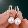Freshwater Pearl Silver Earrings Crystal Jewelry for Wemon Wedding Gift Party Classic - Image 1
