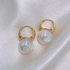 Vintage Iridescent Pearl Drop Earrings for Women Sweet Geometric Hoop Earrings Simple Casual Versatile Jewelry Gift - Image 6