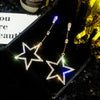 Crystal Rhinestone Hollow Five-pointed Star Hanging Drop Earrings for Women Jewelry Gifts - Image 2