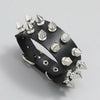 Punk Bracelet for Men Women Goth Black Leather Wristband with Metal Spike Studded Spike Rivets Cuff Bangle Adjustable - Image 5