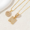 2Pcs Full CZ Zircon Iced Crystal Initial Letter Flower Necklace Women Copper A-Z Alphabet Pendant Couple Jewelry Birthday Gifts - Image 24