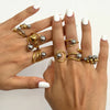 Minimalist Gold Color Plated Stainless Steel Double tone Line Hollow Steel Ball Ring Personality Statement Stackable - Image 4