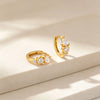Silver Bohemian Teardrop Zircon Huggies Hoop Earrings for Women Geometric French Jewelry Ear Buckle - Image 4