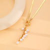 Imitation Pearl Tassel Flat Snake Bone Necklace For Women Personalized Daily Accessory Party Jewelry Birthday Gifts - Image 6