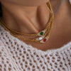 Vintage Glass Stone Crystal Pendant Necklace For Women Gold Plated Stainless Steel Necklace Jewelry Gift - Image 3
