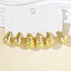 Vintage Ccb Drop Sphere Hoop Earrings Set Irregular Twist C Shape Women Accessories - Image 9