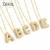 26 Letters Necklaces For Women Man Gold Color Alphabet Zircon Pendant Birthday Party Gift Jewelry - Image 2