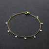 Stainless Steel Link Bracelet with Cubic Zirconia Charms in Gold-Tone or Silver-Tone - Image 4