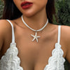 Boho Multilayer White Rope Chain Necklace for Women Large Resin Starfish Star Pendant Necklace Beach Party Jewelry - Image 4