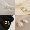 White Flower Earrings for Women Crystal Acrylic Pearl Long Tassel Drop Earrings Temperament Party Gift Jewelry - Image 6