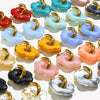 Resin Flower Accessories Hoop Earrings Y2K Women's Earrings Gold Plated Colorful 316L Stainless Steel - Image 2