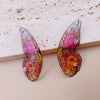 Fairy Gradient Blue Color Resin Butterfly Wings Drop Dangle Earrings for Women Girls Rhinestone Glitter Pendant Earring - Image 8