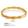 Stylish Stainless Steel Gold Plated Bamboo Link BanglesTrend Bracelet For Ladies Gents Romantic Celebration Present Chic Jewelry - Image 9