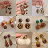 Vintage Maillard Coffee Tone Clip on Earrings for Non Pierced Retro Style Brown Resin Tiger Eye Stone Artistic Women Ears Clips - Image 1