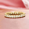 Slim Brass Band Ring with Cubic Zirconia Accents in Gold-Tone or Silver-Tone - Image 7