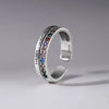 Silver Jewelry Bilayer Colour Zircon Adjustable Rings For Women Engagement Accessories Jewellery - Image 6