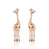 Rose Gold Series Silver Flamingo Giraffe Star and Moon Flower Earrings Elegant Party Jewelry Gifts - Image 17
