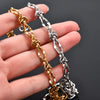 8mm Chic Stainless Steel Chunky Necklace Link Lip Knot Chain for Men Women Punk Hiphop Boy Gold Color Heavy Metal Jewelry Choker - Image 5