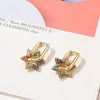 Star Gold Color Geometric Hoop Earrings For Women Zircon Female Drop Earrings Engagement Elegant Jewelry - Image 27