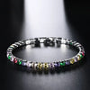 charms colors Silver Bracelets Zirconia Women accessories Wedding Jewelry 4mm width Holiday gifts - Image 3