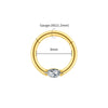 Titanium Marquise CZ Cartilage Piercing Hoop Earring 16G Dainty Nose Ring Daith Helix Septum Clicker - Image 9