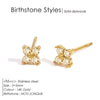 Dainty Flower Stainless Steel Butterfly Stud Earrings for Women Cartilage Ear Ring Cute Zircon Gold Color Clover Jewelry - Image 15